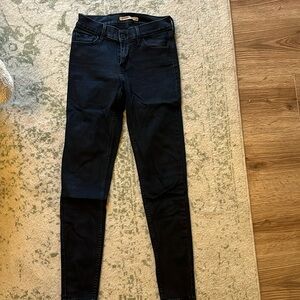 Black super skinny Levi’s. Stretchy and so flattering